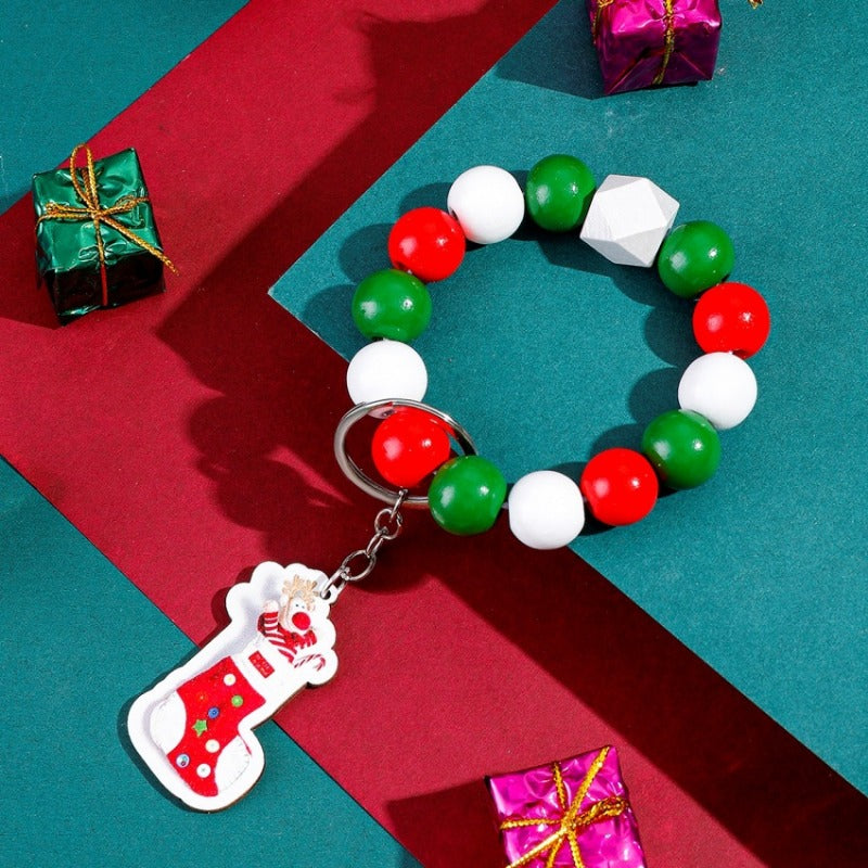 Wholesale Christmas Ball Games Wooden Key Chains